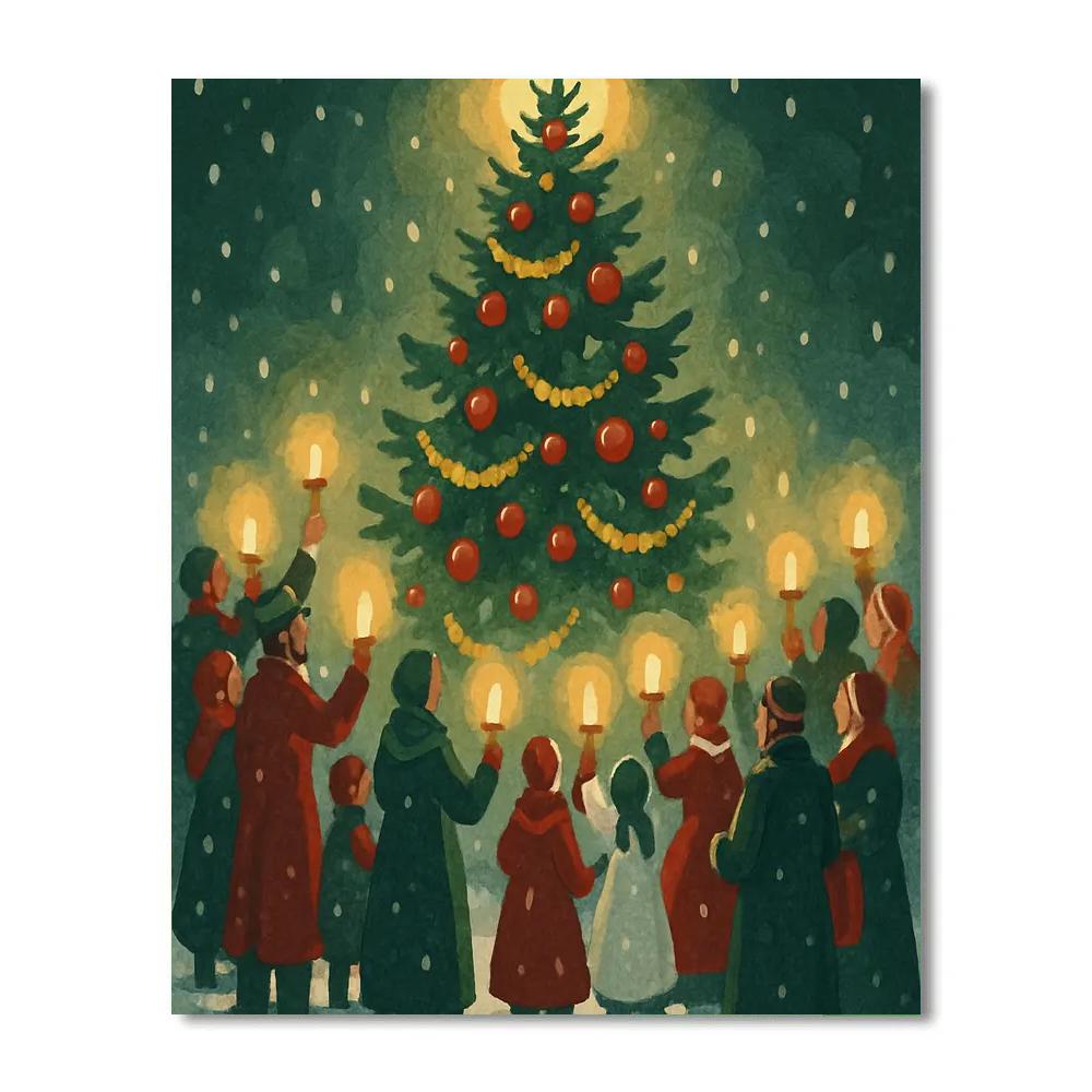 Lanterns At The Fir Numbered painting kits