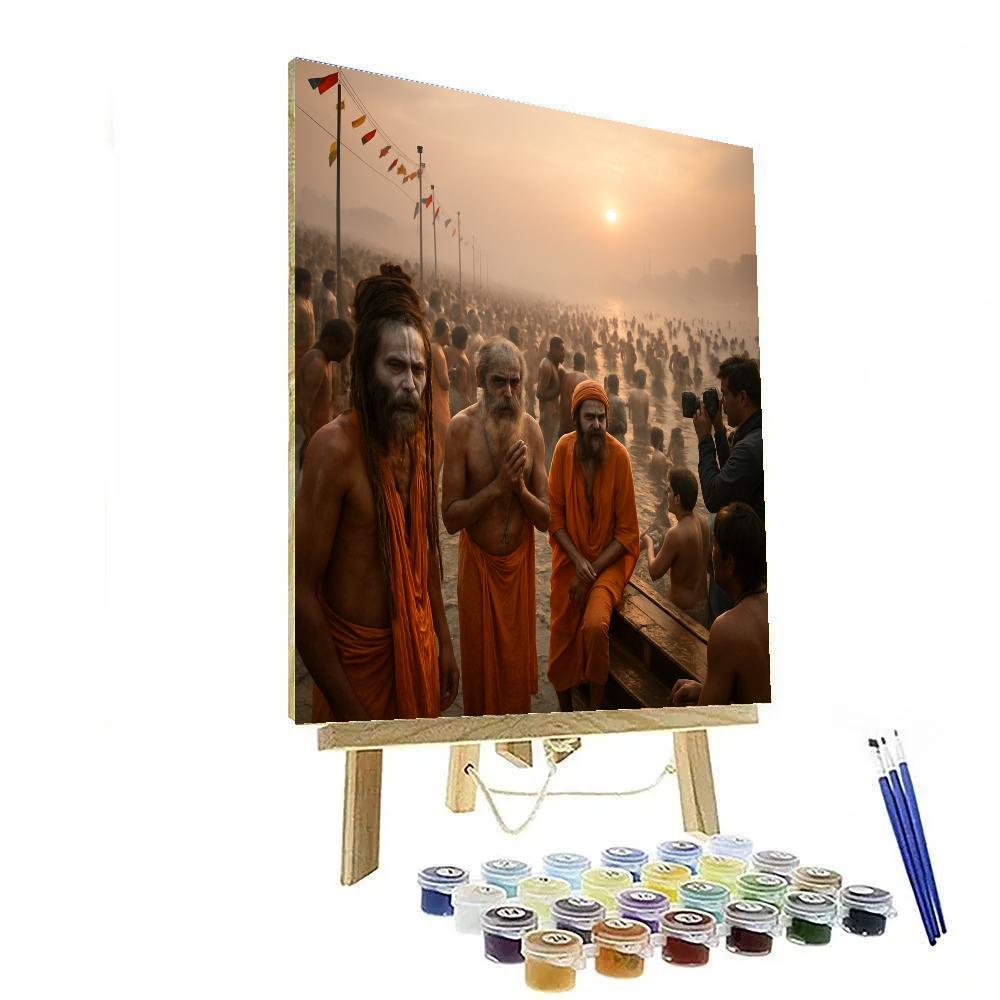 Song Of India Kumbh Mela Bathing Painting by numbers kit