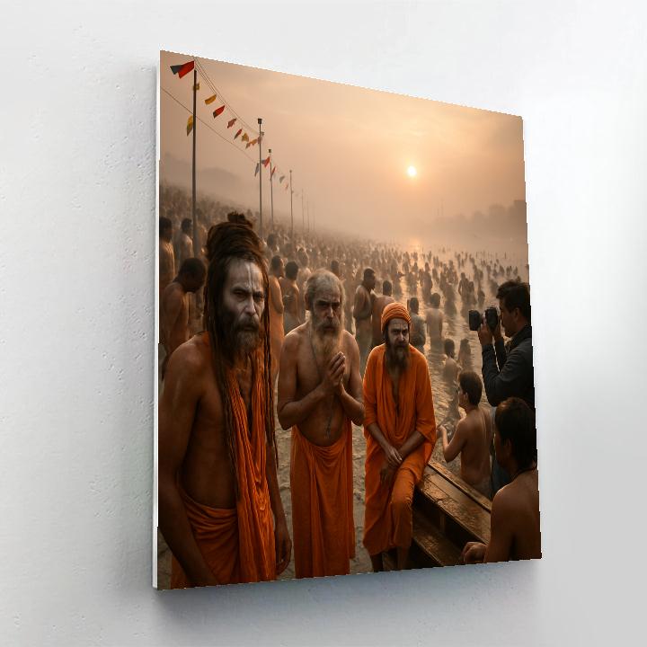 Song Of India Kumbh Mela Bathing Painting by numbers kit
