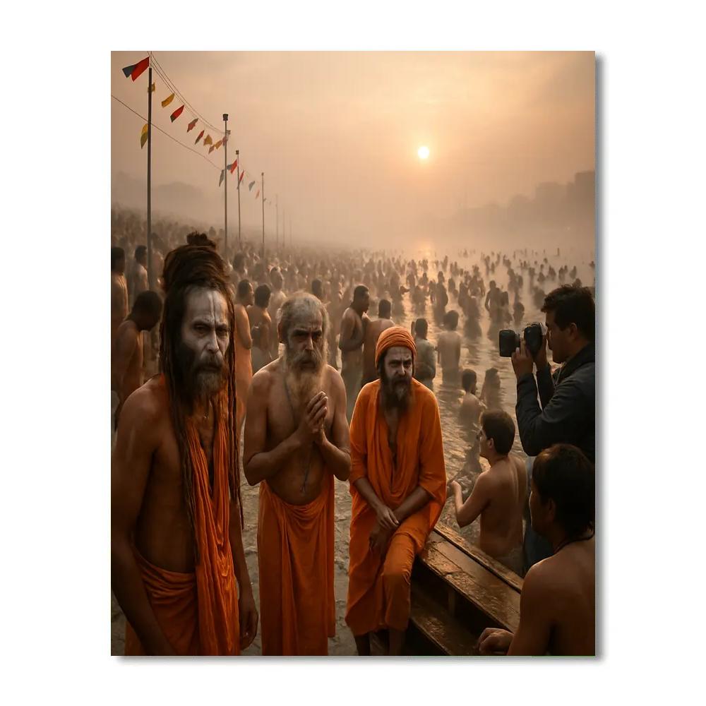 Song Of India Kumbh Mela Bathing Painting by numbers kit