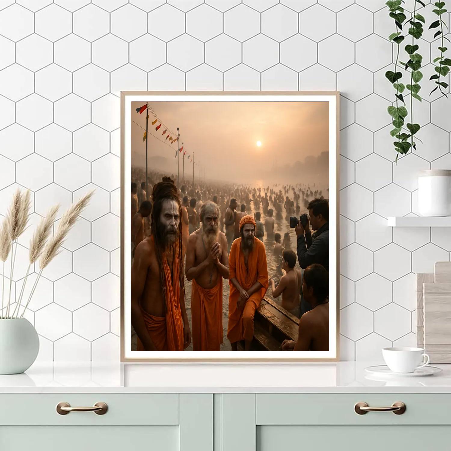 Song Of India Kumbh Mela Bathing Painting by numbers kit