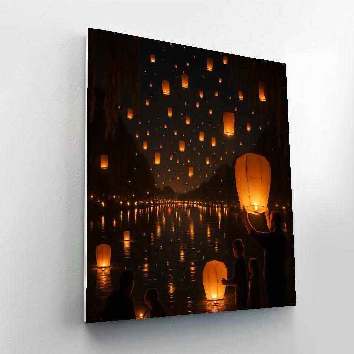 Lantern Festival Sky Release DIY paint by numbers