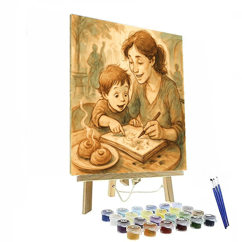 Sketching Memories At A Cafe Table Paint by numbers kits