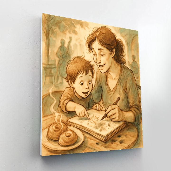 Sketching Memories At A Cafe Table Paint by numbers kits