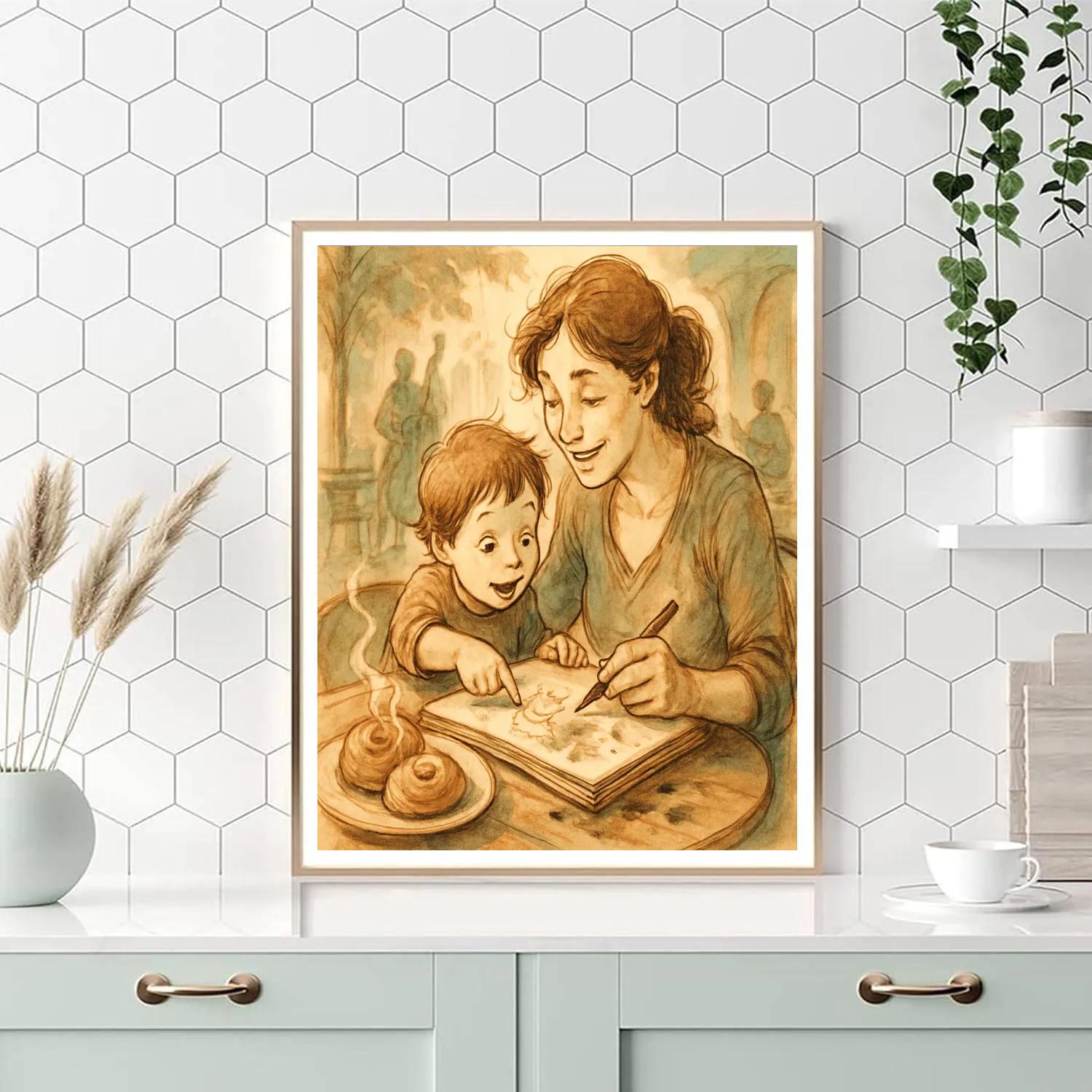 Sketching Memories At A Cafe Table Paint by numbers kits