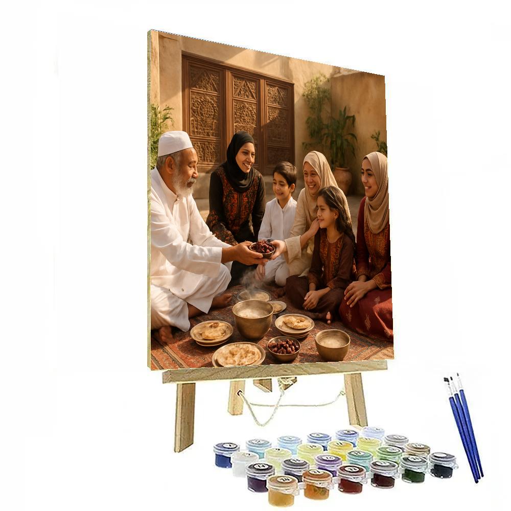 Eid Morning Feast Courtyard painting number kit