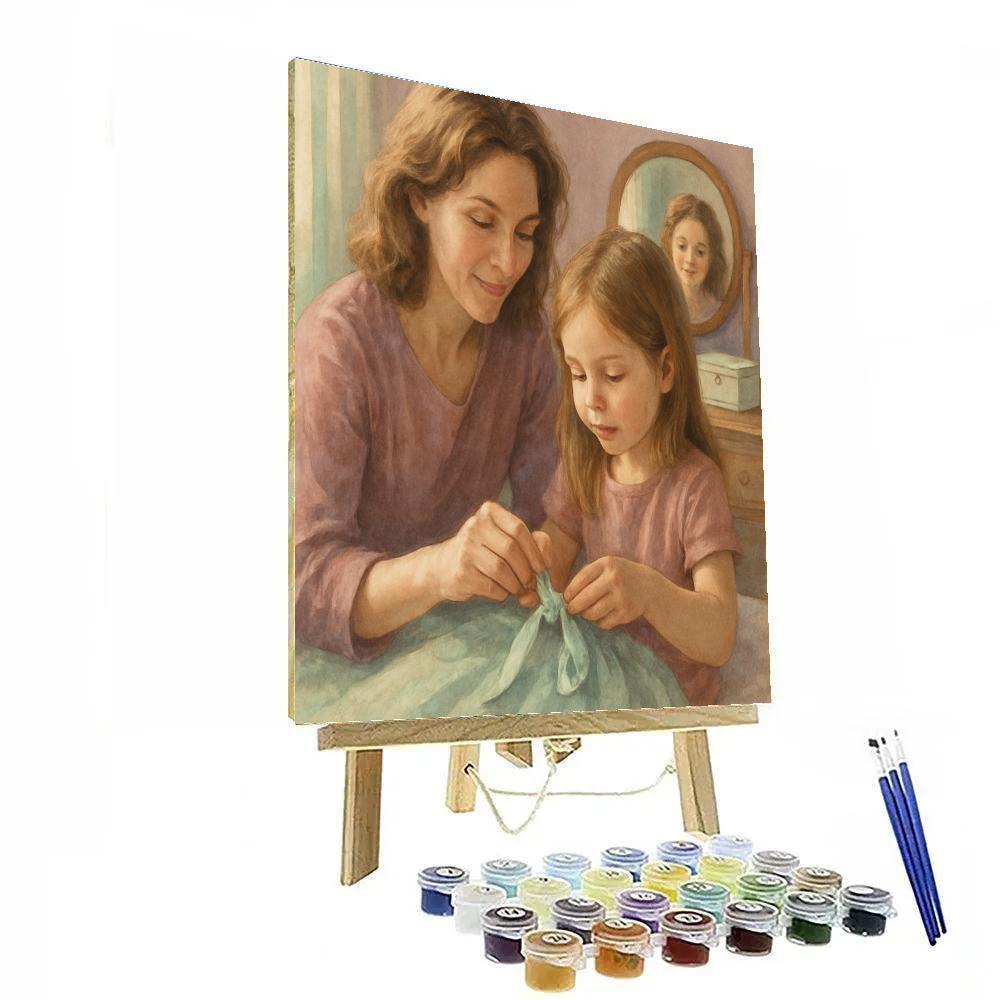 Teaching To Tie A Bow Number painting