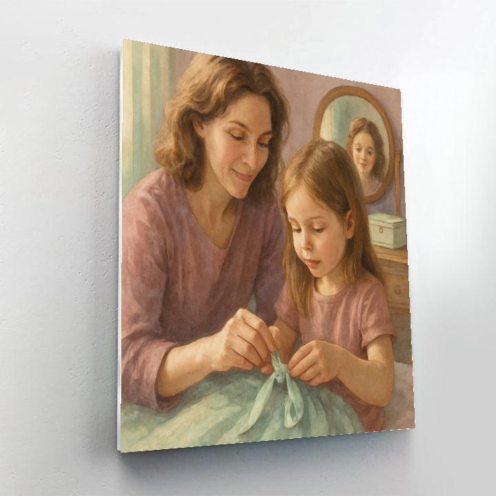 Teaching To Tie A Bow Number painting