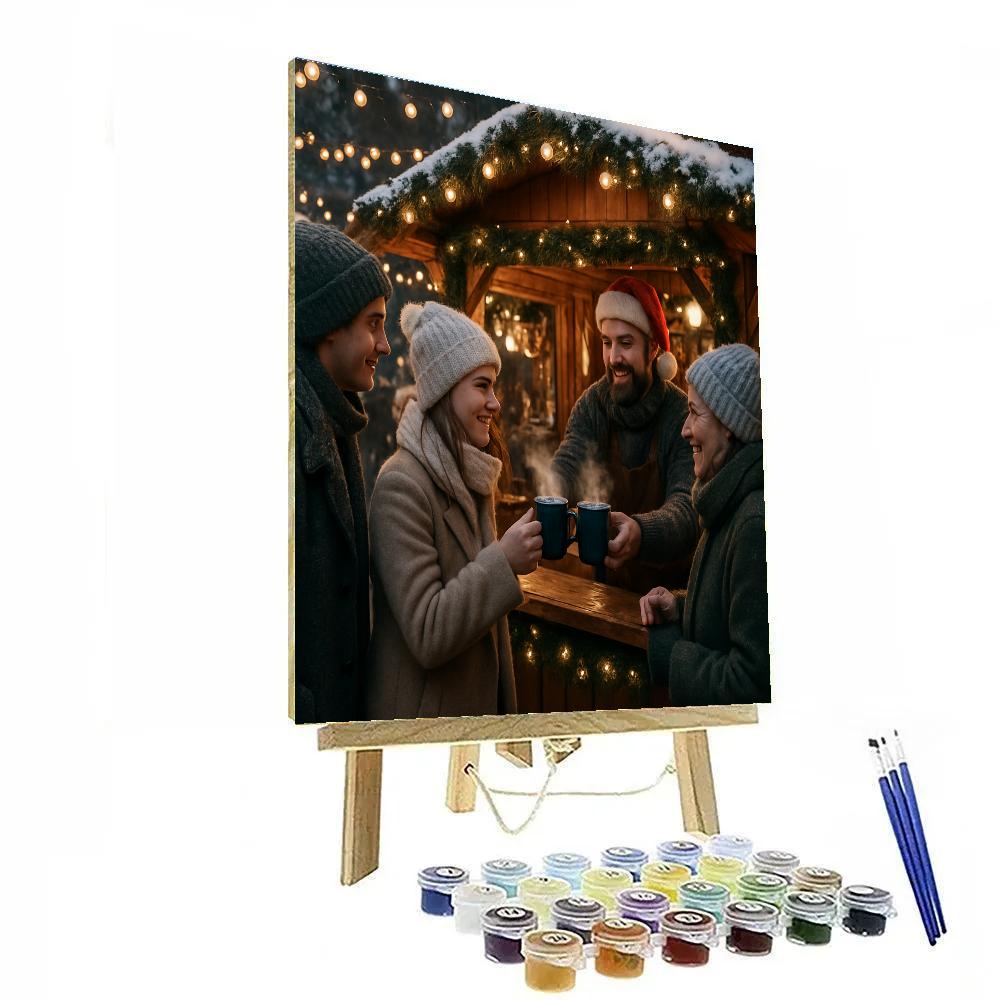 Christmas Market Mulled Wine Stall paint by color