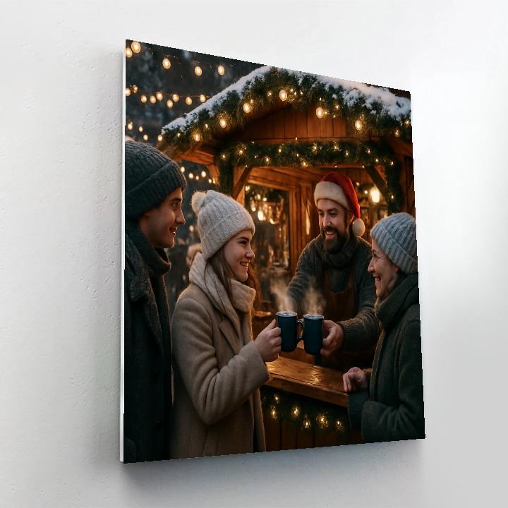 Christmas Market Mulled Wine Stall paint by color