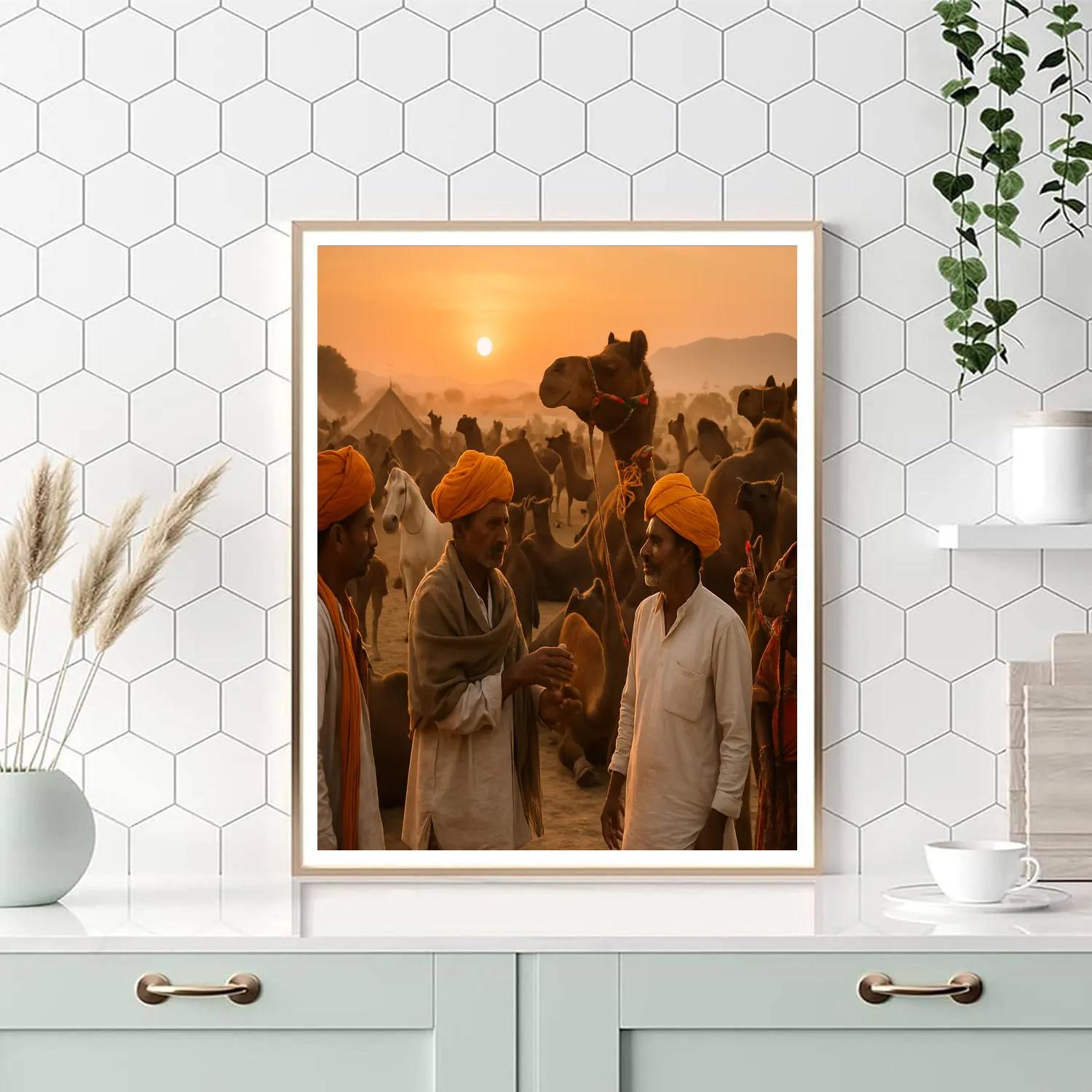 Pushkar Camel Fair Sunset Gathering Numbered painting kits