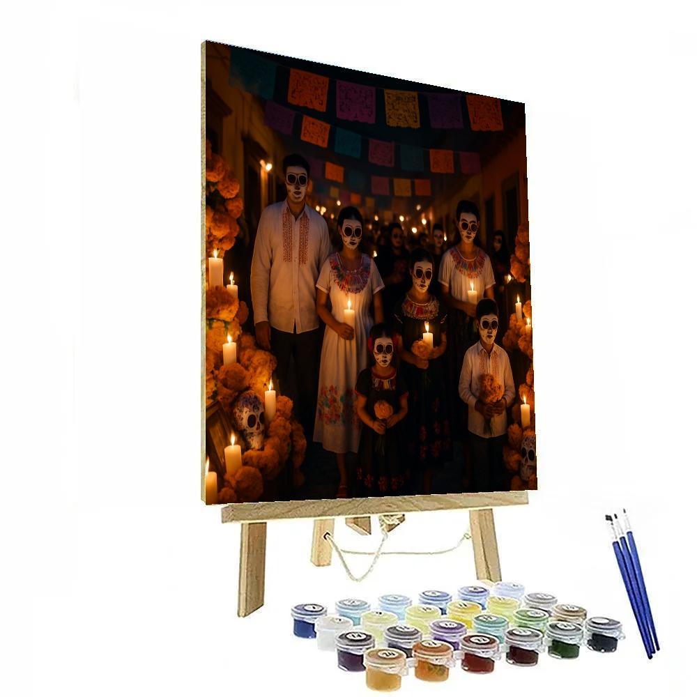 Day Of The Dead Procession At Night painting number kit
