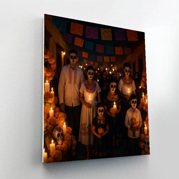 Day Of The Dead Procession At Night painting number kit