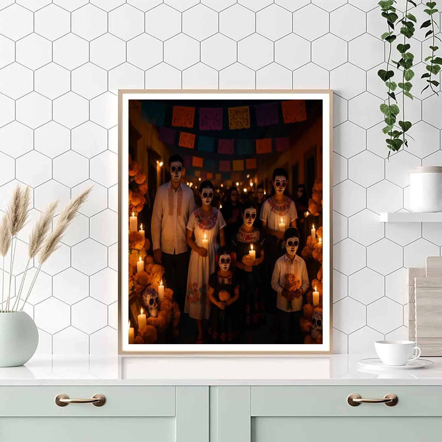 Day Of The Dead Procession At Night painting number kit