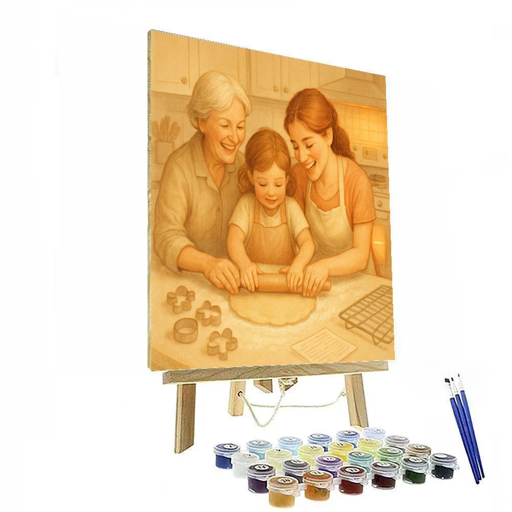 Learning To Bake With Grandma And Mom DIY paint by numbers