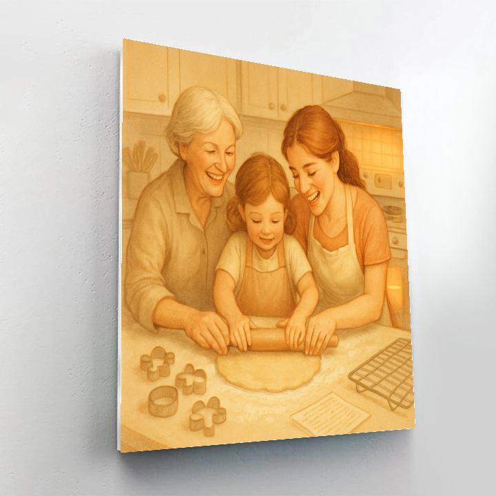 Learning To Bake With Grandma And Mom DIY paint by numbers