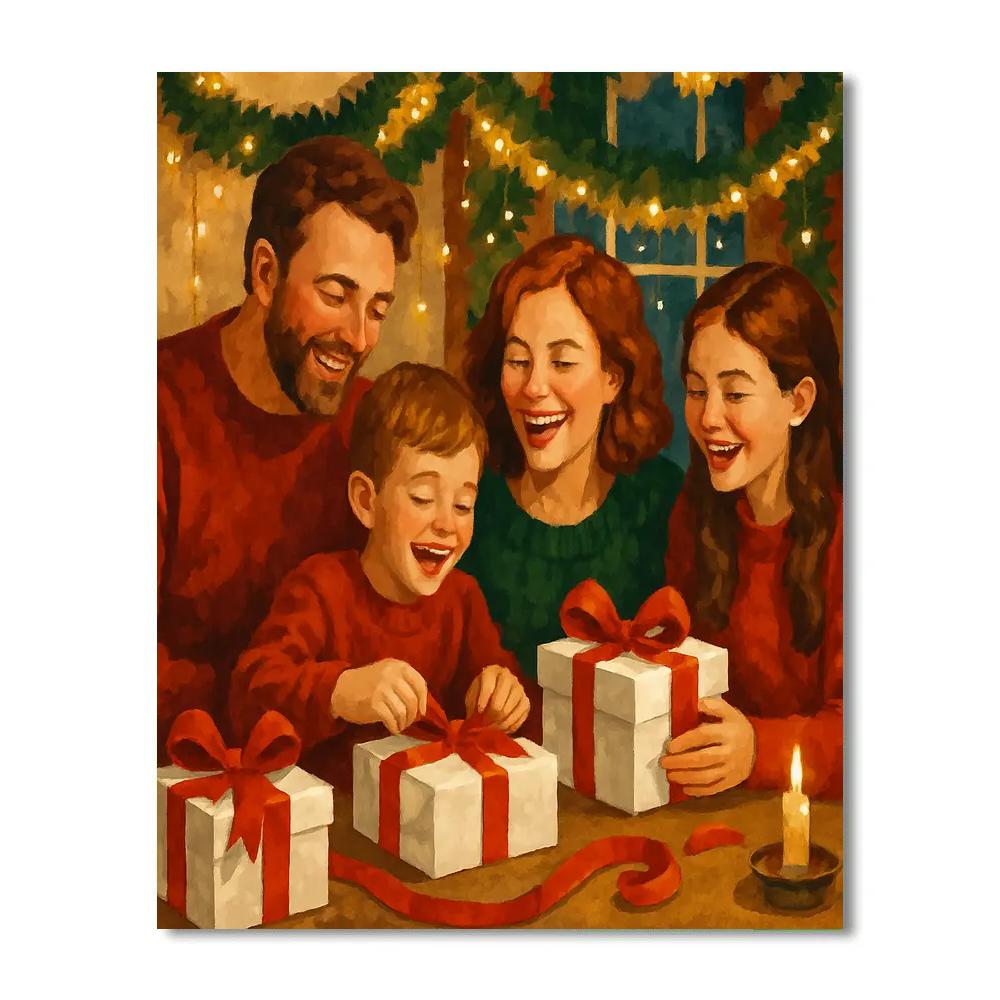 Twinkling Tinsel Gathering DIY paint by numbers