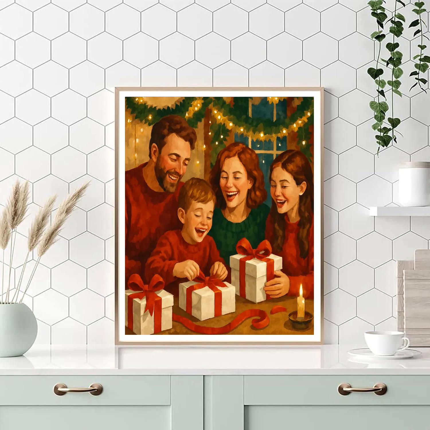 Twinkling Tinsel Gathering DIY paint by numbers