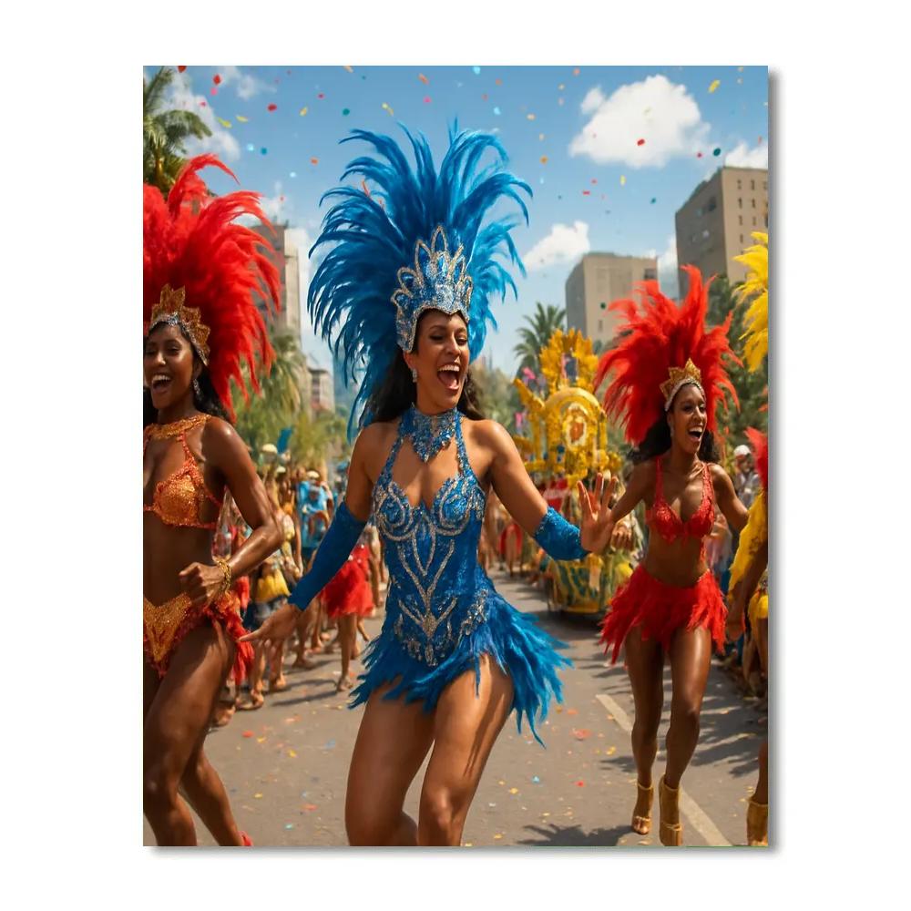 Rio Carnival Samba Parade Daytime Numbered painting kits