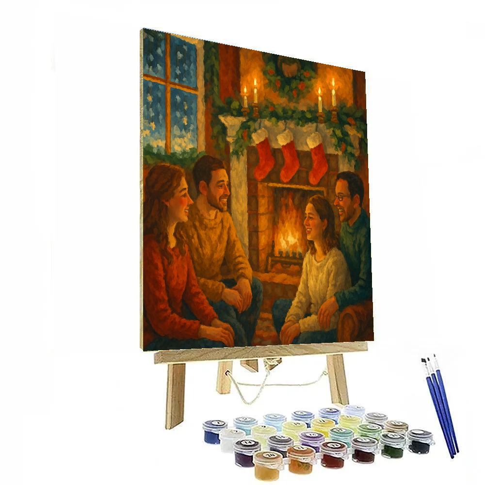 Glowing Hearth Gathering painting number kit