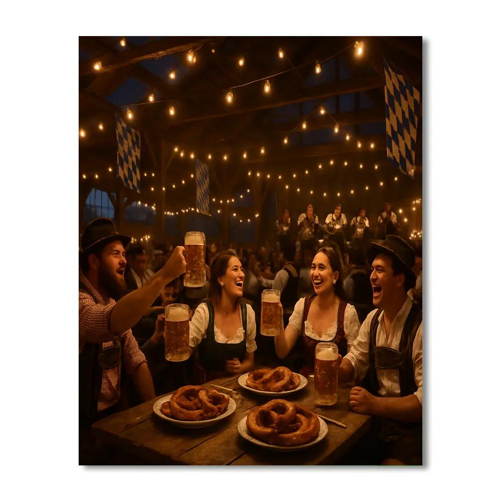 Oktoberfest Evening Festivities In Munich Painting by numbers kit