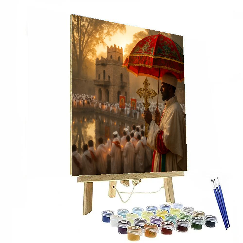 Timkat Dawn At Fasilides Bath paint by numbers