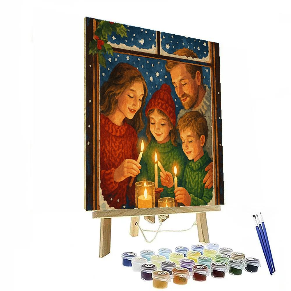 Candles And Snowflakes paint by number