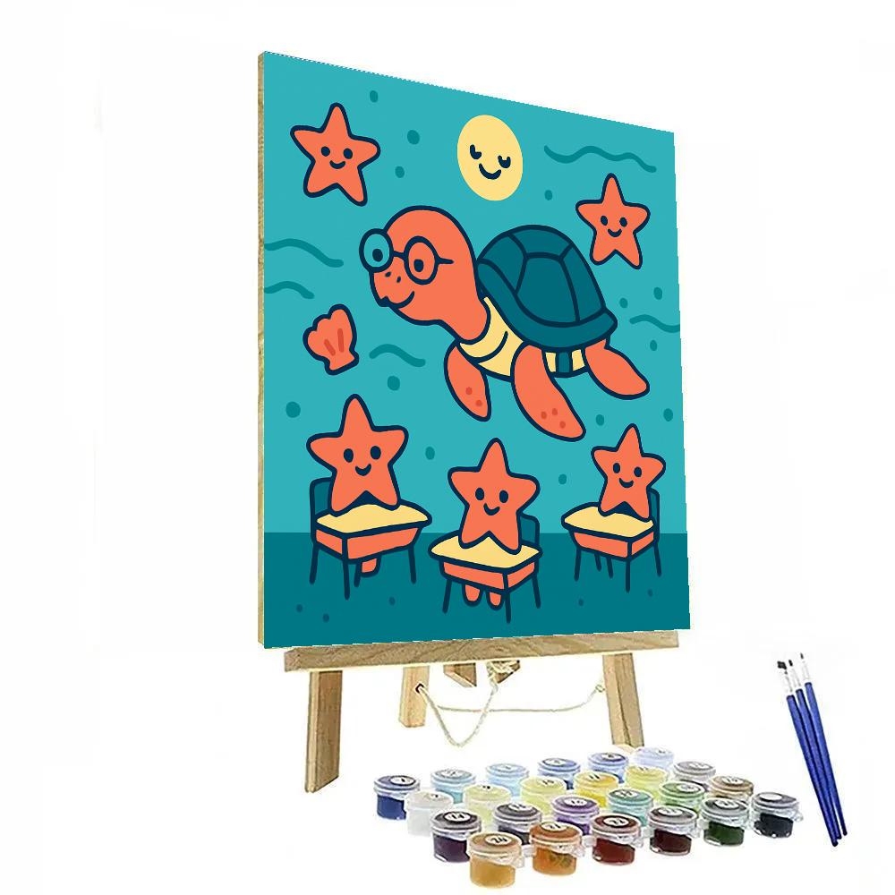 Stargazer Sea Turtle School Numbered painting kits