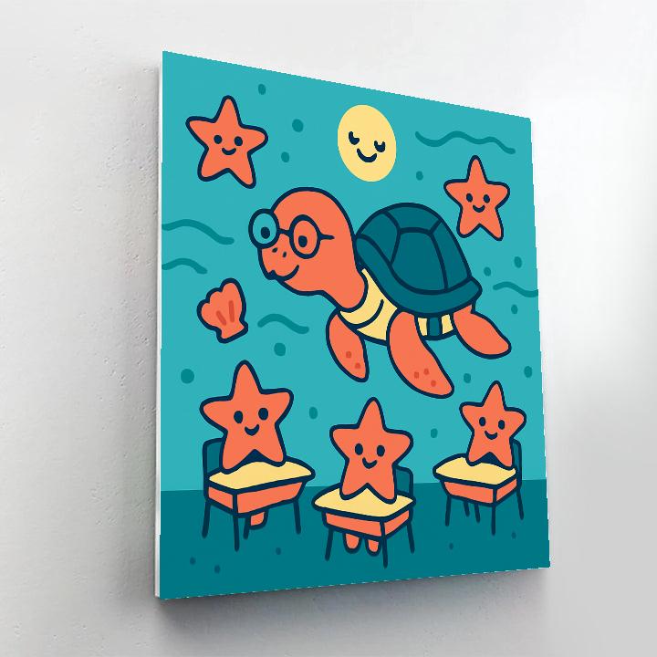 Stargazer Sea Turtle School Numbered painting kits