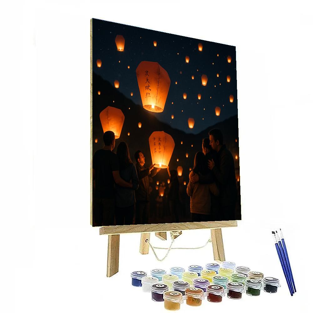 Pingxi Lantern Release Taiwan paint by number