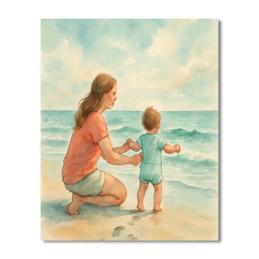 First Steps On The Shore paint by number