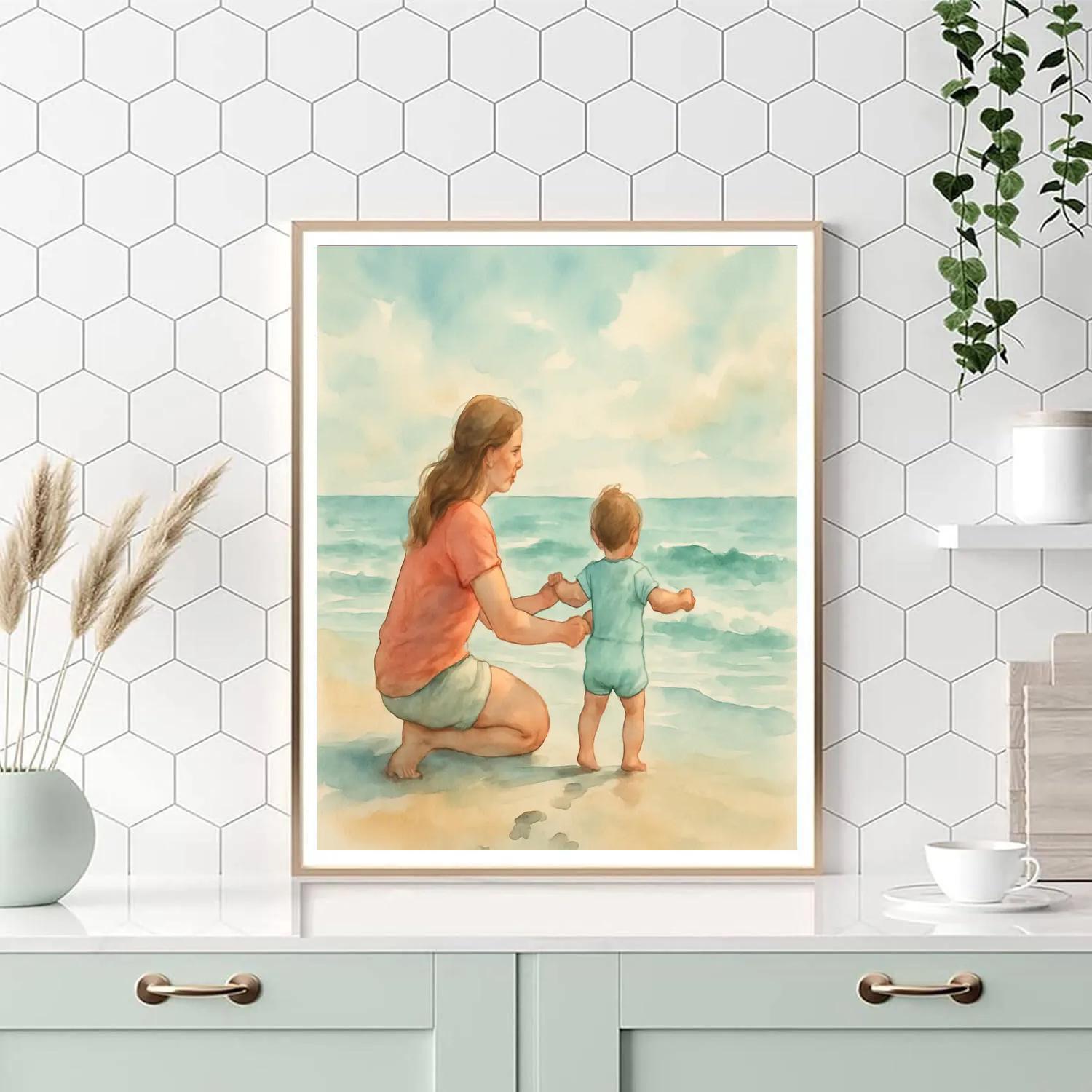 First Steps On The Shore paint by number