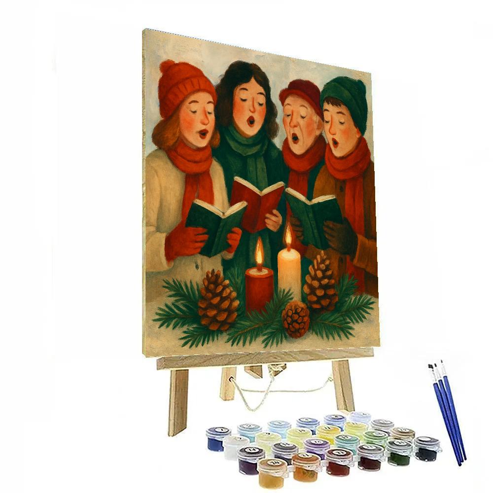 Pinecone Choir paint by numbers