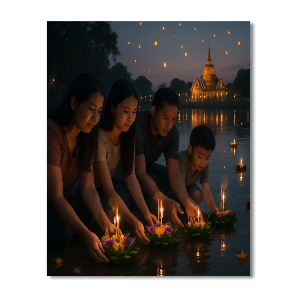 Loy Krathong River Offerings paint by numbers