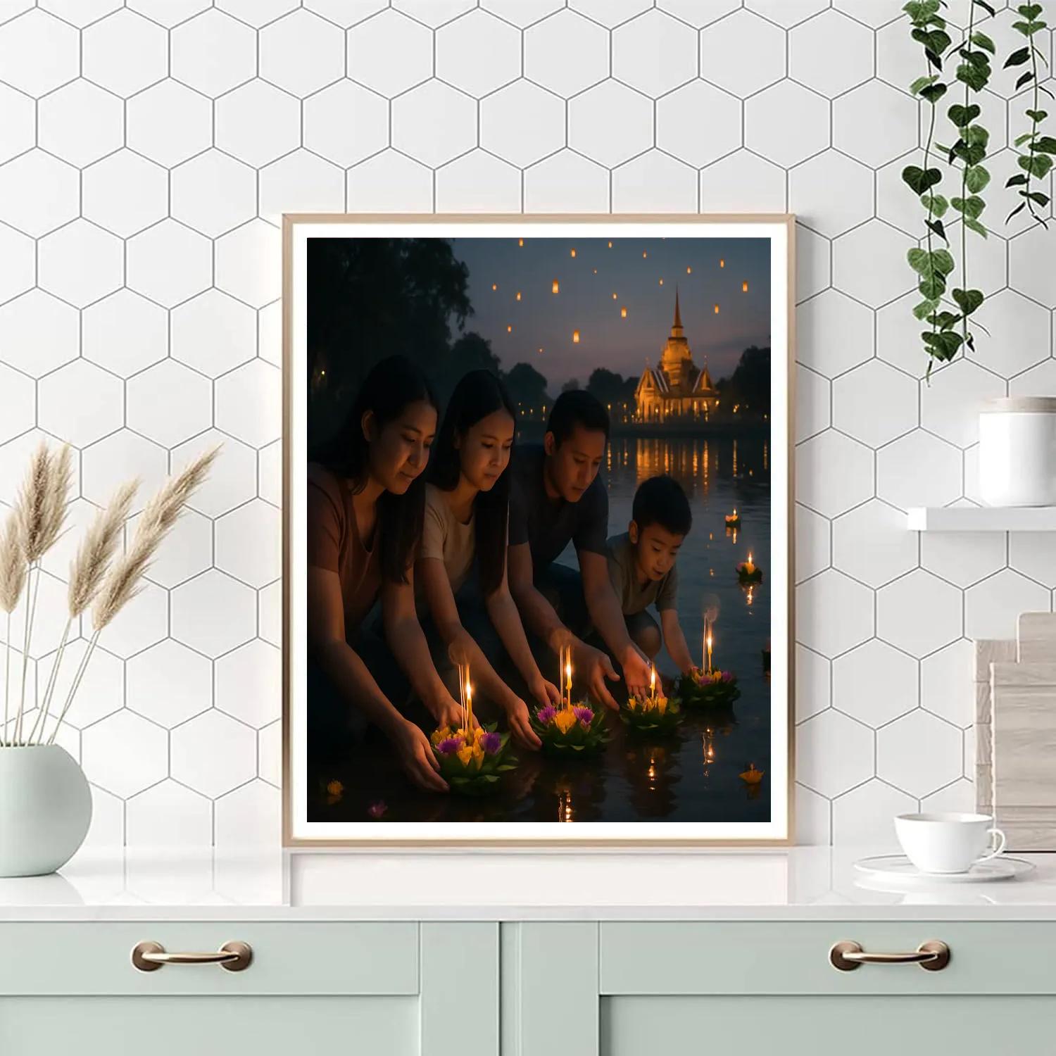 Loy Krathong River Offerings paint by numbers