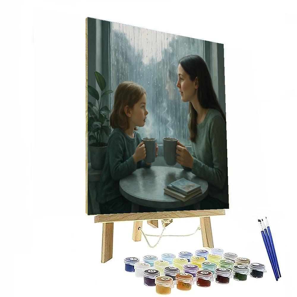 Rainy Window Tea DIY paint by numbers