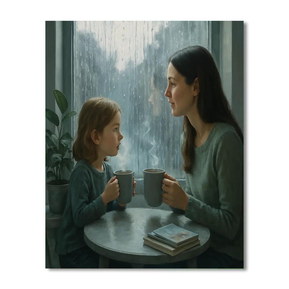 Rainy Window Tea DIY paint by numbers