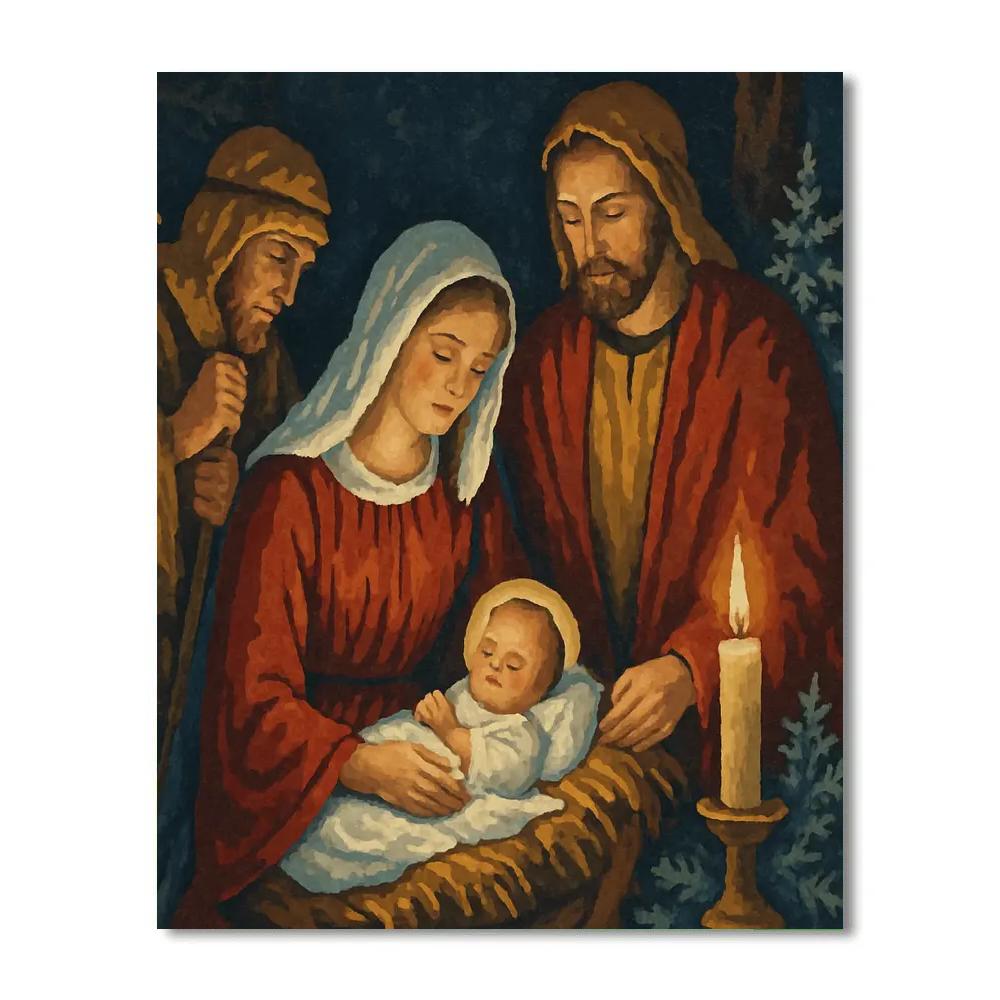 Midnight Manger Vigil DIY paint by numbers