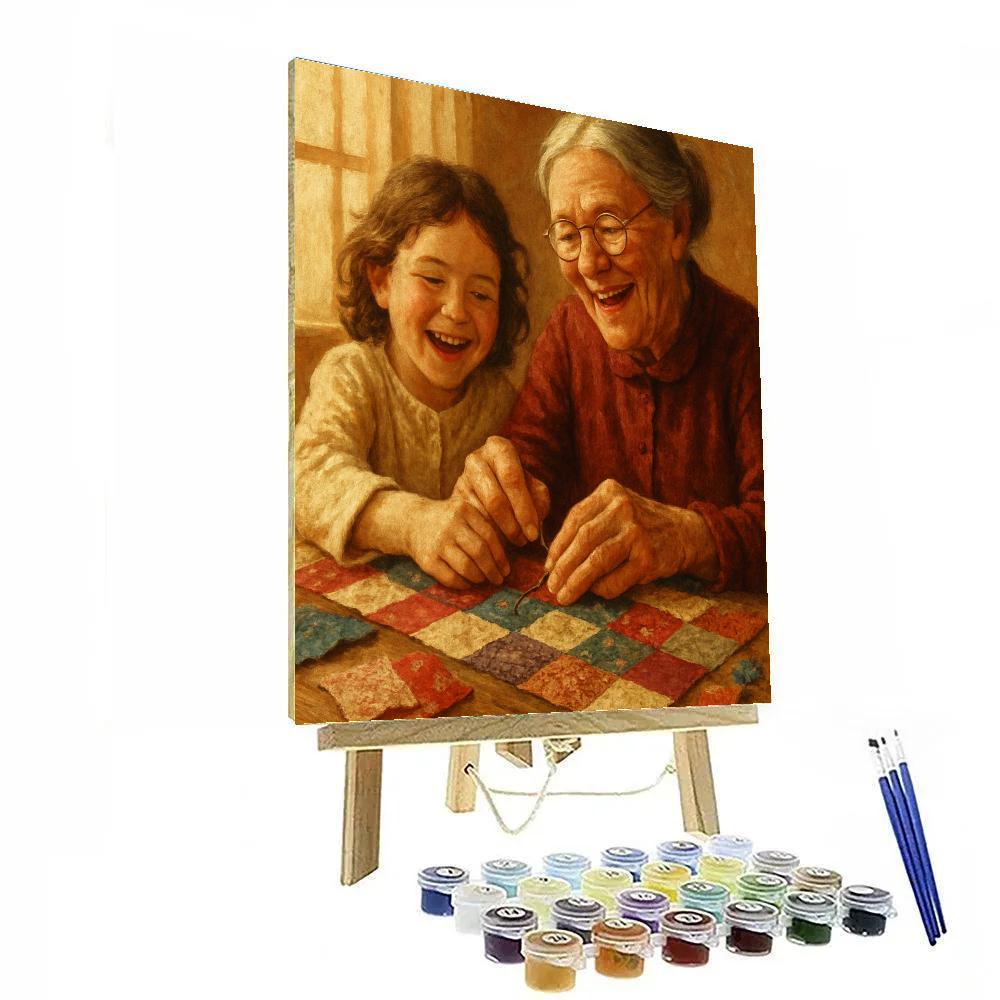 Grandmother And Grandchild Quilt paint by number