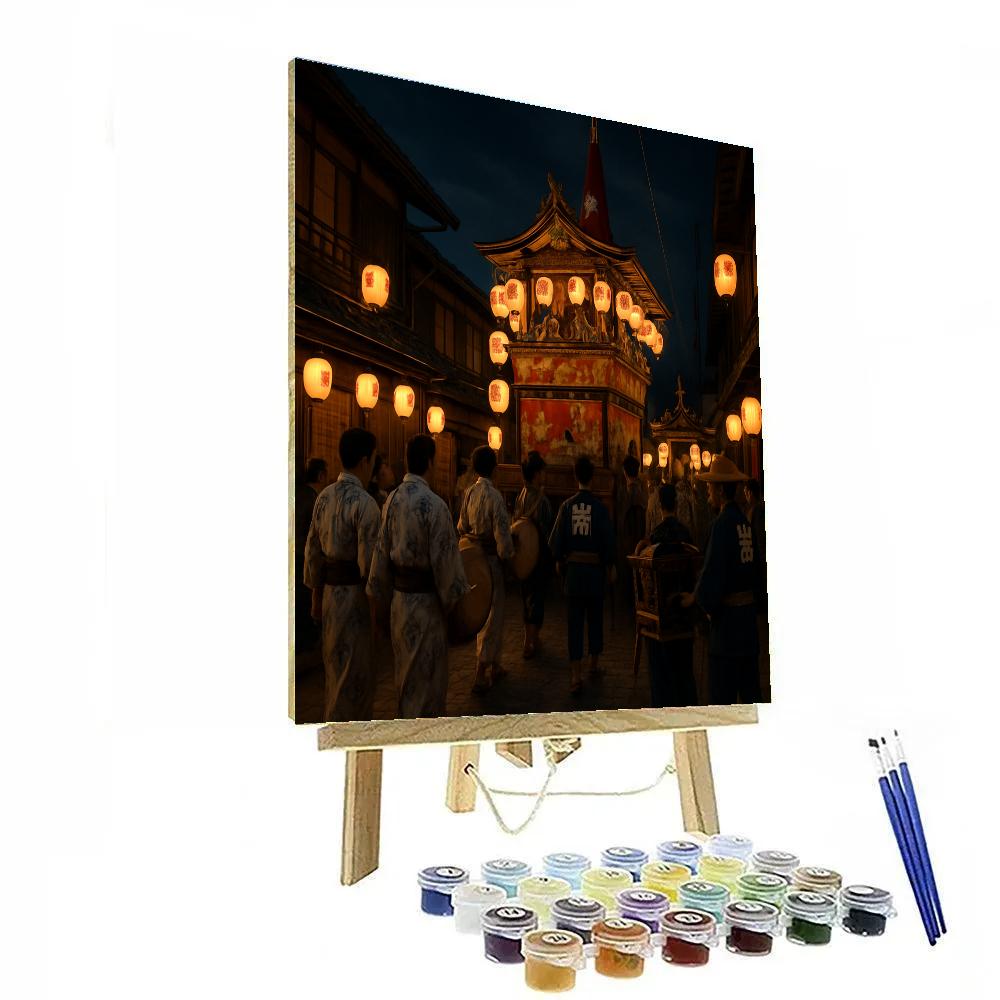 Gion Matsuri Night Procession Kyoto paint by color