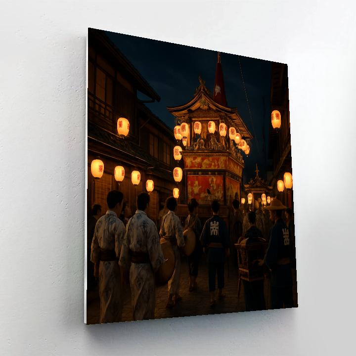 Gion Matsuri Night Procession Kyoto paint by color
