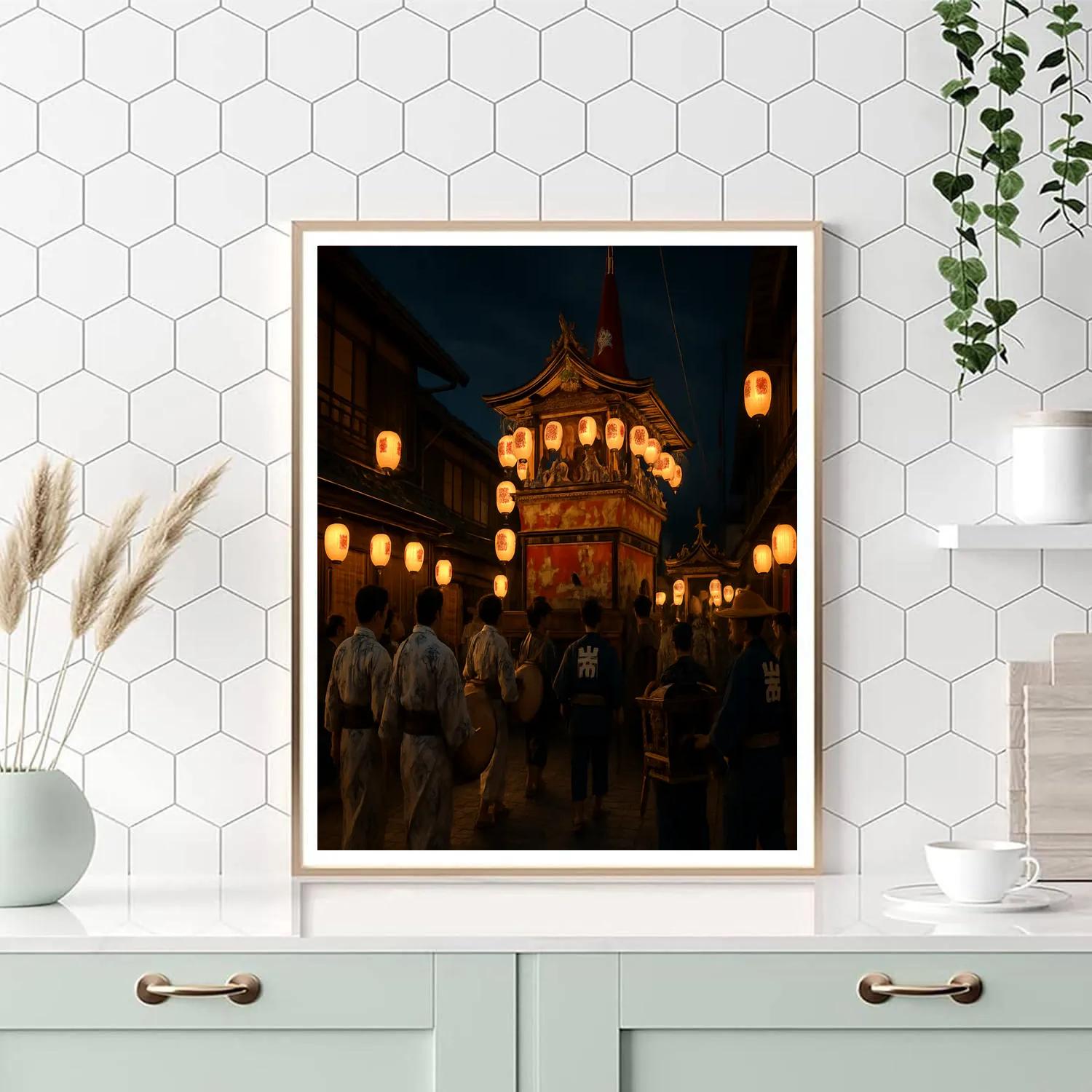 Gion Matsuri Night Procession Kyoto paint by color