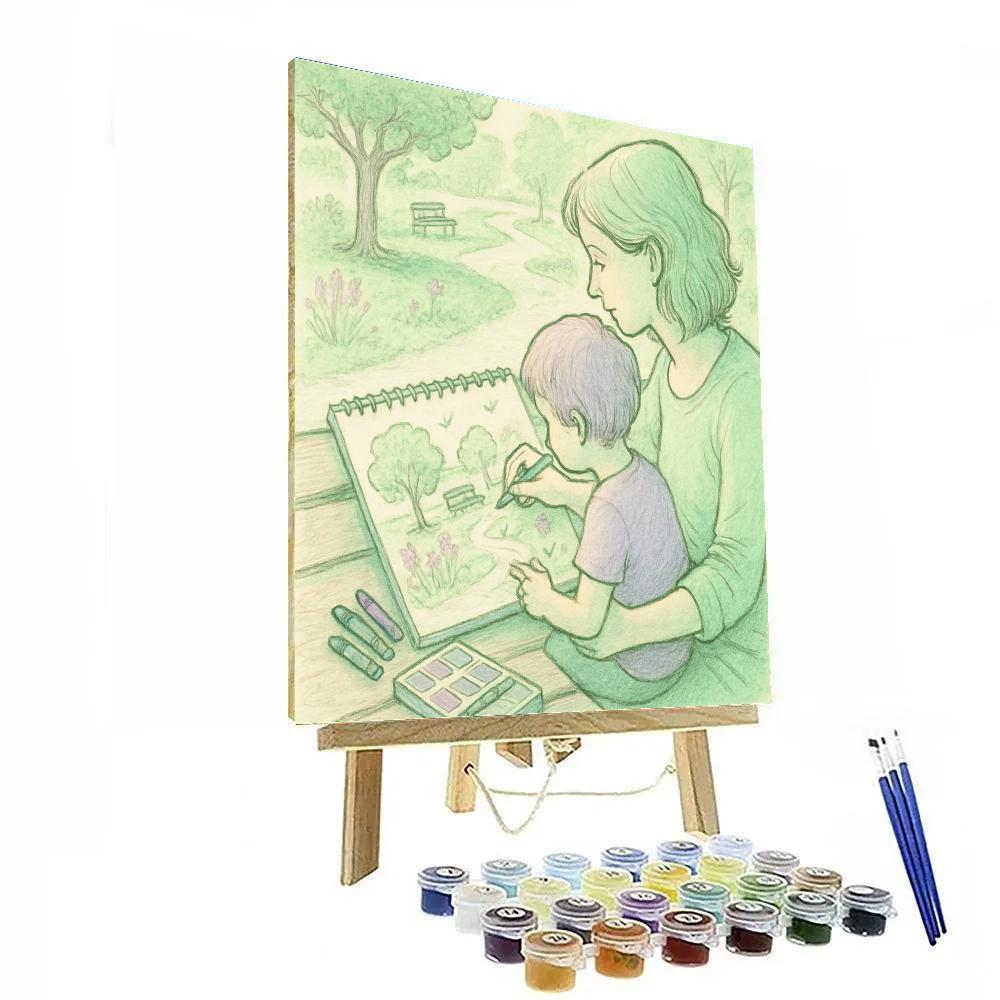 Spring Park Sketching paint by numbers