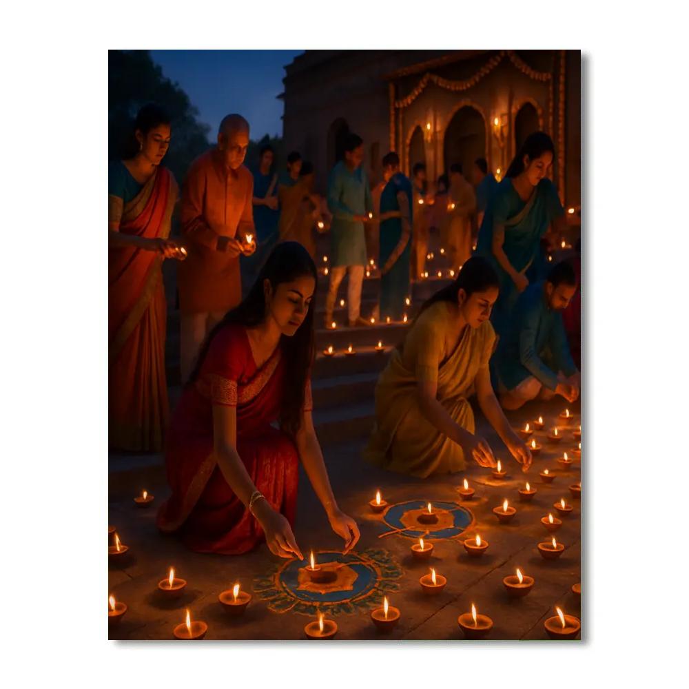 Diwali Lantern Festival India Painting by numbers kit