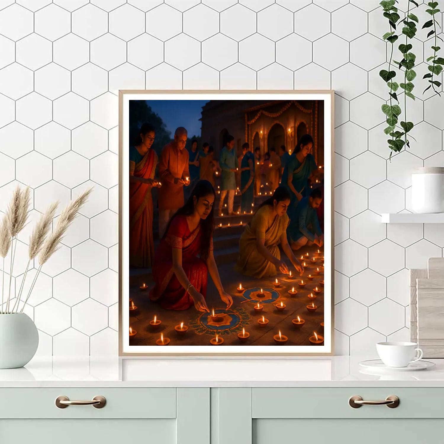 Diwali Lantern Festival India Painting by numbers kit