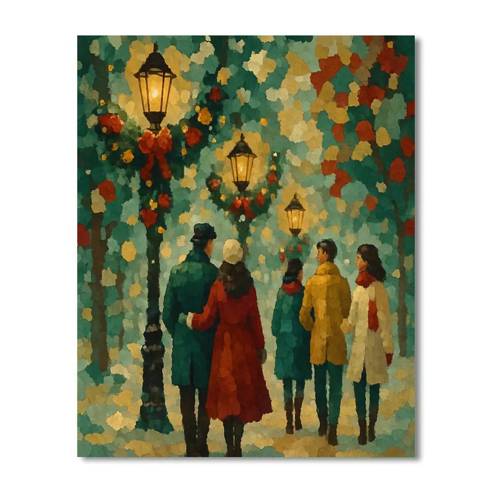 Glistening Garland Stroll Paint by numbers art
