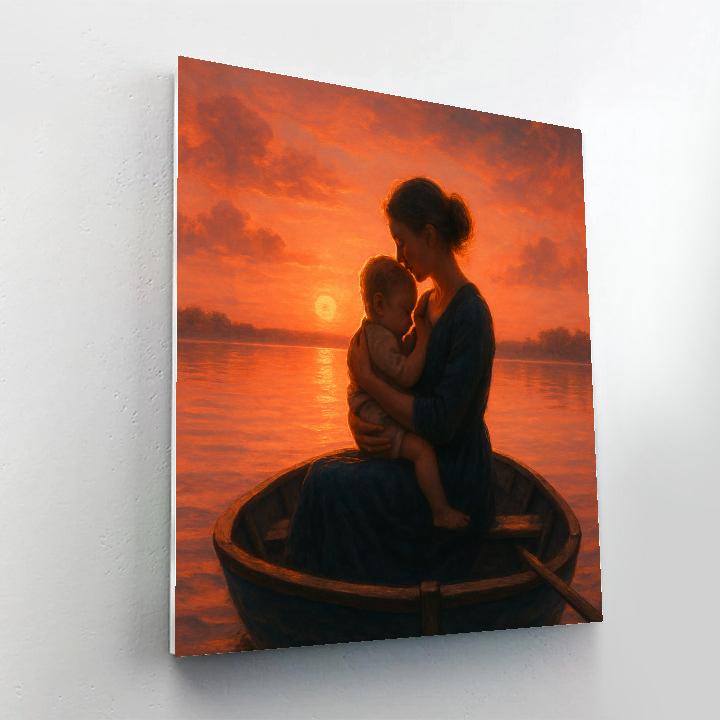 Sunset Boat Ride paint by color