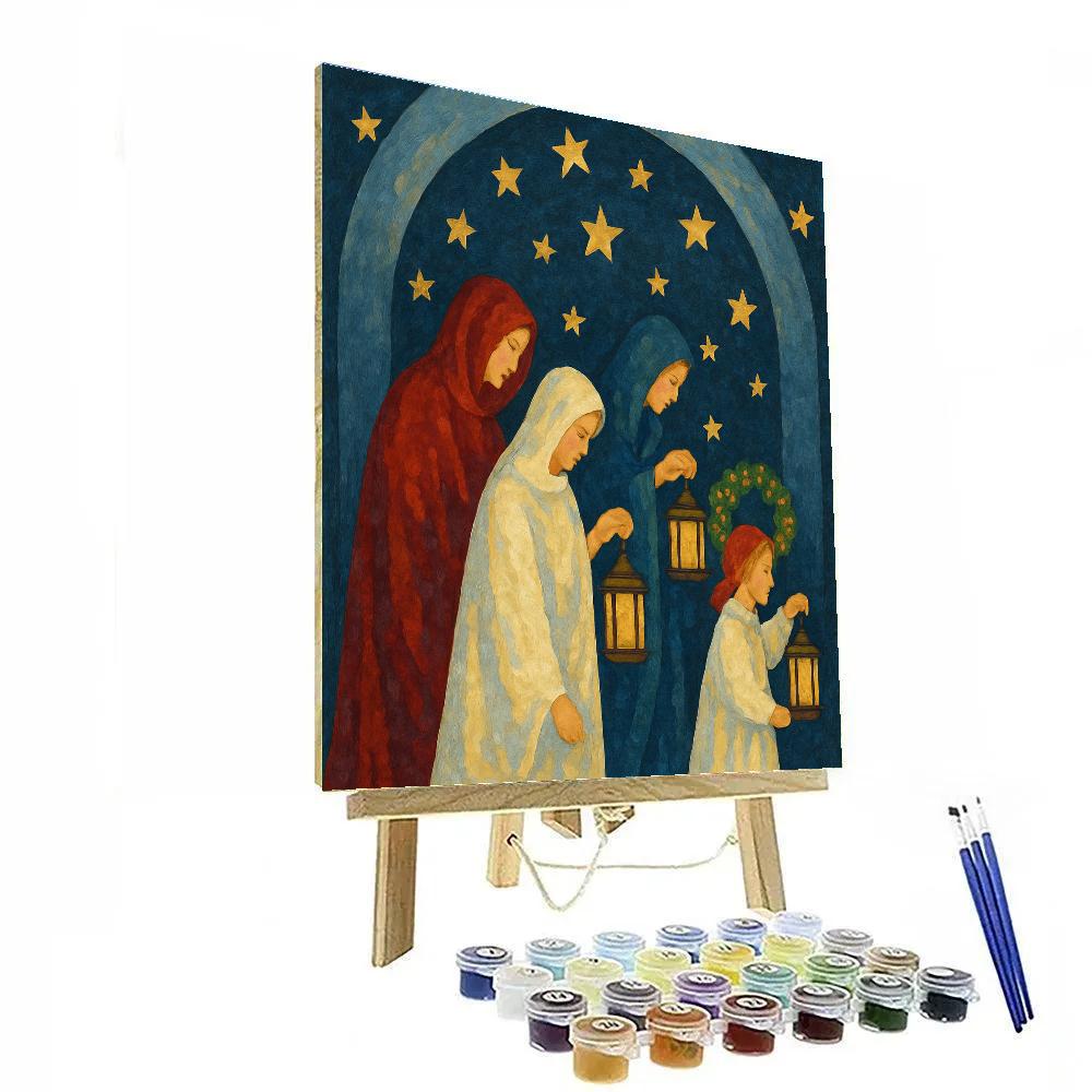 Starlit Nativity Walk Painting by numbers kit