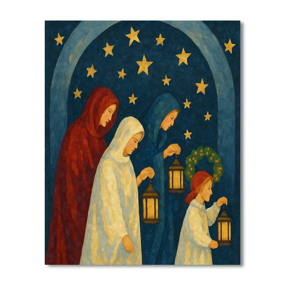 Starlit Nativity Walk Painting by numbers kit