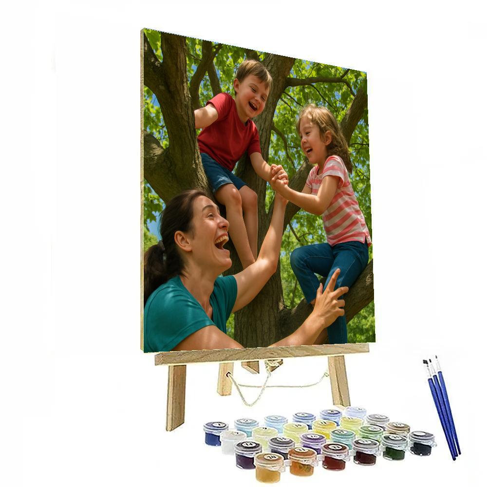 Sibling And Mother Tree Climb Numbered painting kits